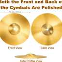 Foraineam 2 Pieces 8-Inch Splash Cymbal Classic Drums Cymbals Percussion Instrument Golden Practice Drum Cymbal for Drum Set