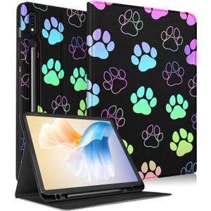 for Samsung Galaxy Tab S8 Plus/ S7 Plus/ S7 FE Case 12.4 Inch Women Cute Kids Girls Folio Kawaii Girly Boys Dog Paw Print Cover for Samsung Tablet S8 Plus 2022/ S7 Plus 2021/ S7 FE 5G Cases