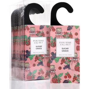 ROSE COTTAGE Large 12 Packs Sugar Grace Hanging Closet Deodorizer Air Freshener Long Lasting Scented Sachets Smell Goods for House