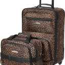 Rockland Fashion Softside Upright Luggage Set, Leopard, 2-Piece (14/19) (2-Piece Set (14/19))
