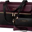 LOVEVOOK Laptop Bag for Women 17.3 Inch Laptop Tote Work Bags Professional Leather Computer Briefcase Waterproof Handbag Shoulder Large Capacity Business Teacher Office Crossbody Purse (Clutch Not Included)