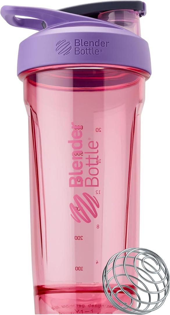 BlenderBottle Sport Shaker Bottle with Wire Whisk, 28-Ounce, Purple Protein Shakes & Hydration for Athletes & Fitness Enthusiasts, Easy Mixing, Durable & Lightweight, Lockable Lid