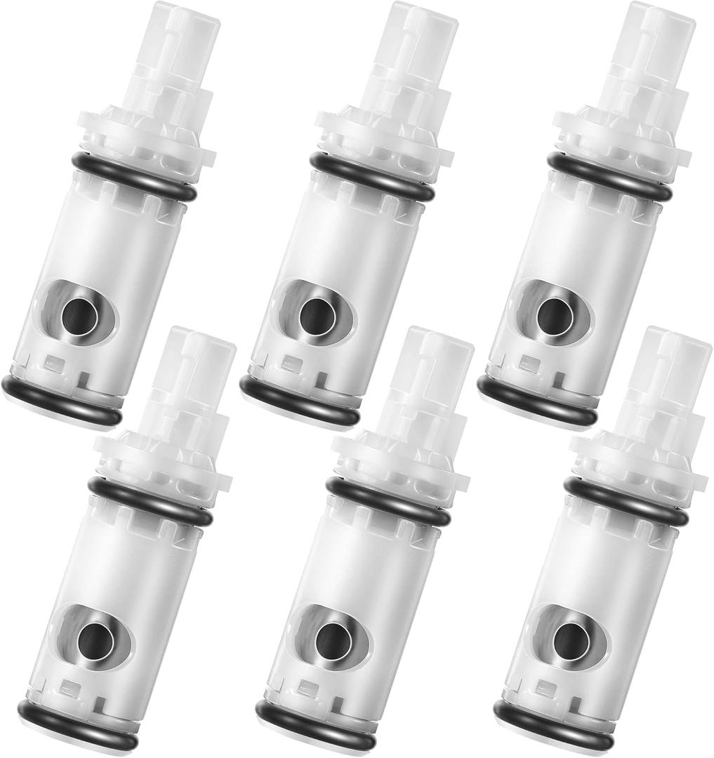 Enhon 6 Pack Faucet Cartridge Replacement Kit Compatible with Moen 1224 1224B Double Handle Faucets and Tub Showers, Durable Brass and Plastic