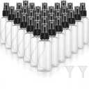 30 Pack 2 oz Fine Mist Mini Clear Spray Bottles with Pump Spray Cap - for Essential Oils, Travel, Perfumes - Refillable & Reusable Empty Plastic Bottles Travel Bottle