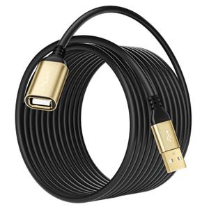 USB Extension Cable 20FT, Extra Long USB 2.0 Type A Male to Female Extender Cord Adapter with Gold-Plated Connectors, Compatible with Keyboard, Mouse, Flash Drive, Hard Drive, Controller, Printer