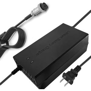 67.2V 5A Charger 60V Li-ion Battery Smart Charger for 16S 60V 15Ah 20Ah 25Ah 30Ah 40Ah 50Ah 60Ah Li-ion Battery with GX16-3prong 1+ 3- Plug/GX16 1+2- -3 Prong Plug