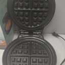 Chefman Anti-Overflow Belgian Waffle Maker w/Shade Selector, Temperature Control, Mess Free Moat, Round Iron w/Nonstick Plates & Cool Touch Handle, Measuring Cup Included, Black