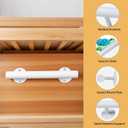 1 FT White Wall Mount Pipe Staircase Handrail, Hand Rails for Indoor Stairs - 12 Inch Metal Grab Bars for Seniors, Outdoor Deck Porch Steps Rail