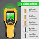 Stud Finder Wall Scanner 5 in 1 Multifunctional Upgraded Smart Wall Scanner, Stud Sensor Beam Detector with Battery for Wood Metal and AC Wire Detection, Comes with HD LCD Display and Audio Alarm