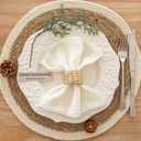 Keketoarrange Cheesecloth Napkins 17x17 Inches Cloth Napkins Handmade Reusable for Lunch Dinner Wedding Baby Bridal Shower Party Rustic Boho Decorations Bulk Set of 10 Ivory Cream White