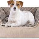 JOEJOY Rectangle Dog Bed for Large Medium Small Dogs Machine Washable Sleeping Dog Sofa Bed NonSlip Bottom Breathable Soft Puppy Bed Durable Orthopedic Calming Pet Cuddler, Multiple Size, Beige