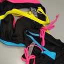 Blooming Jelly Women's Bikini Black Set Two Piece Swimsuit Triangle Top Crisscross Tie Back String Mid Rise Bottom Cheeky Bathing Suit (-Large)