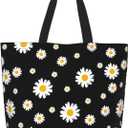 Sunflower Tote Bag For Women, Waterproof Shoulder Bags Big Reusable Grocery Handbag For Shopping Picnic Work Beach (Cute Daisy Floral)