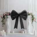 Large Black Bow Decor, 35''25'' Big Bow Decorations for Birthday Party, Giant Velvet Felt Bow for Backdrop, Wall Decor, Wedding, Baby Shower, Room, Christmas, Decorations