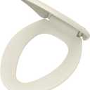 Gerber Elongated Toilet Seat with Cover, Soft Close, No Slam, Quick & Easy Install, Heavy-Duty Plastic, Adjustable Fit for Standard Elongated Toilets, Durable & Fade-Resistant, Biscuit G009921309