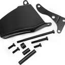 Long Water Pump Alternator Bracket, Black, Compatible with Chevy SBC SB 305 350, with Hardware (Black).1969 to 1986 SBC with Long Water Pump.