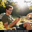 SKYOAK 2 Pack Premium Reading Sunglasses for Men with UV400 Protection Outdoors, TR90 Ultra-Light Dark Lens Sun Readers, Tinted Reading Glasses Half Frame Design & +1.25x - Not Bifocals