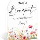 4 x Floral Bridal Shower Decorations, Make a Bouquet Sign, Acrylic Signs for Wedding, Wedding Signage for Reception, Boho Bridal Shower Decorations for Flower Shop, Bachelorette Night, Engagement, 3, 6x8 Inch