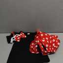 IBTOM CASTLE Baby Girl Polka Dot Mini Costume 1st Birthday Outfit Dress Up Romper Overall Suspender Tutu Skirt Headband Photo Prop Cake Smash 3pcs Outfit Red+Black 12-18 MonthsSize 1yr