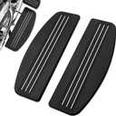 PBYMT Rider Footboard Rubber Insert Front Footboard Floorboard Foot Peg Footrest Pad Compatible for Harley Touring Softail Road King Electra Glide 1986-Later Streamline Black