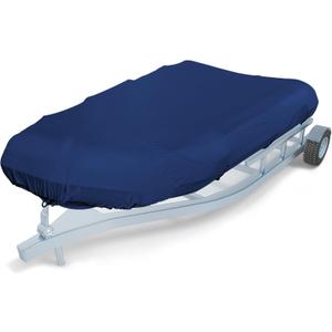 600D Marine Grade Fade and Tear Resistant Dinghy Cover, Heavy Duty Waterproof and Sunproof Inflatable Boat Cover, Navy (10.5'-11.5' Long)