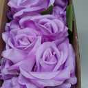 Hotop 20 Pcs Artificial Rose Flowers with Long Stem,Real Touch Silk Realistic Plastic Bouquet Roses Bulk for Home Decor Bridal Wedding Party Table Centerpieces Decorations(Purple)