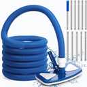 3 Pcs Pool Vacuum Cleaning Kit Flexible Pool Vacuum Head with 1-1/2" x 18ft Hoses and 13.7ft Adjustable Pole Cleaning Supplies for Inground Swimming Pond Spa Hot Tub(Butterfly Head)