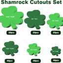 St Patricks Day Decorations - 180 PCS Shamrock Cutouts Pre-Cut Set | St Patricks Day Party Favors Supplies Accessories Decor for School Class - Spring Decor Shamrock Crafts Stickers for Bulletin Board
