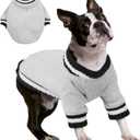 FUAMEY Dog Pullover for Small to Medium Dogs - Warm Winter Sweater with Soft Fleece, Cute Pet Doggie Outfit for Boys & Girls, Grey, (Large)