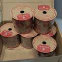 MEEDEE Christmas Ribbon Set - Wired Burlap 2.5 Inch 6 Rolls 36 Yards Red Glitter for Tree Garland, Wreaths, Tree Topper, Bow Making