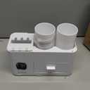 iHave Toothbrush Holders for Bathrooms, 2 Cups Toothbrush Holder Wall Mounted with Toothpaste Dispenser - Large Capacity Tray, Cosmetic Drawer - Bathroom Decor & Bathroom Accessories (White)