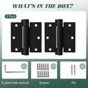 Self Closing Hinge 3.5 Inch Matte Black Auto Close Door Hinges Adjustable 3 1/2 Inch Spring Hinges 3 ½"x 3 ½" Door Closer Hinge Square Corner for Commercial Grade Auto Self-Closing UL Listed, 2 Pack