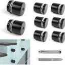 Muzata 8Pack 2'' Black Glass Railing Standoff Heavy Duty Glass Standoff Screws Pin for Balcony Stair Balustrade Railing Side Mount GA07 SL4 (8 Pack)