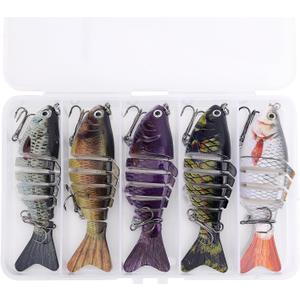 5pcs Swimming Lures, 3D Lifelike Fishing Bait Multi-Jointed Body with Realistic Movement Perfect for Fishing Enthusiasts