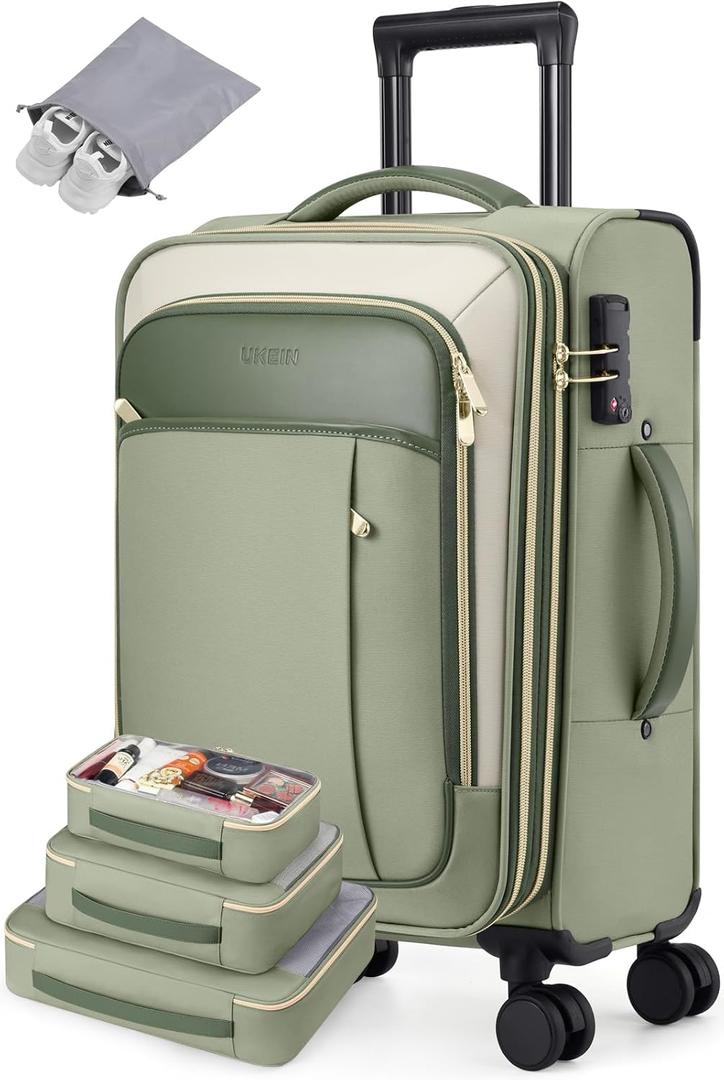 Softside Expandable Carry On Luggage, 20in Carry on Suitcase with Wheels