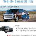 AUCERAMIC Chrome Rear Mirror Cover for Toyota Tundra 2007-2021, Sequoia 2010-2022 Front Driver Passeger Side View Mirror Caps Replace # 87915-0C040 87945-0C020 (Chrome)