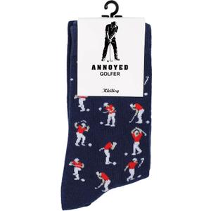 3 x Annoyed Golf Socks for Men,Christmas Stocking Stuffers Gift for Dad Husband, Funny Golf Accessories Gifts for Men (Blue)