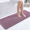 OLANLY Bathroom Rugs 47x17, Extra Soft Absorbent Chenille Bath Rugs, Rubber Backing Quick Dry, Machine Washable Bath Mats for Bathroom Floor, Tub and Shower, Home Decor Accessories, Deep Plum