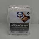 Sealy Luxury Cotton Top Fitted Mattress Pad, Queen White