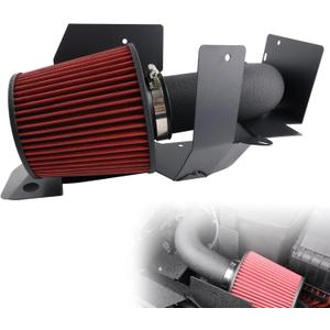 StarTechAuto Cold Air Intake System Kit Compatible with VW 2005-2014 Jetta Passat 2004-2014 Golf 1.9L 2.0L Aluminum Intake Pipe with High Flow Air Filter Heat Shield