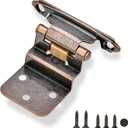 50 Pack 25 Pairs 3/8" Inset Cabinet Door Hinges Oil Rubbed Bronze Offset Self Closing Kitchen Cabinet Hinges Bronze Cabinet Door Hinges Semi - Cupboard Variable Flush Cabinet Hinge