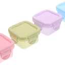 Salad Dressing Container, 4pcs Mini Bento Seasoning Heart Shaped Small Condiment Containers with Lids for Lunch, Work, School, Picnics