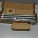 KAMANINA 1 Inch Curtain Rods for Windows 66 to 120 Inch, Heavy Duty Long Curtain Rod 32 to 120 (2.6-10ft), Adjustable Single Drapery Rods with Square Finials, Antique Silver