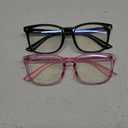 livho High Tech Blue Light Glasses - Advanced 99% Blue Light Blocking Computer Glasses - Anti Eyestrain & UV Glare Protection (*B6 Light Blcak+clear Purple)