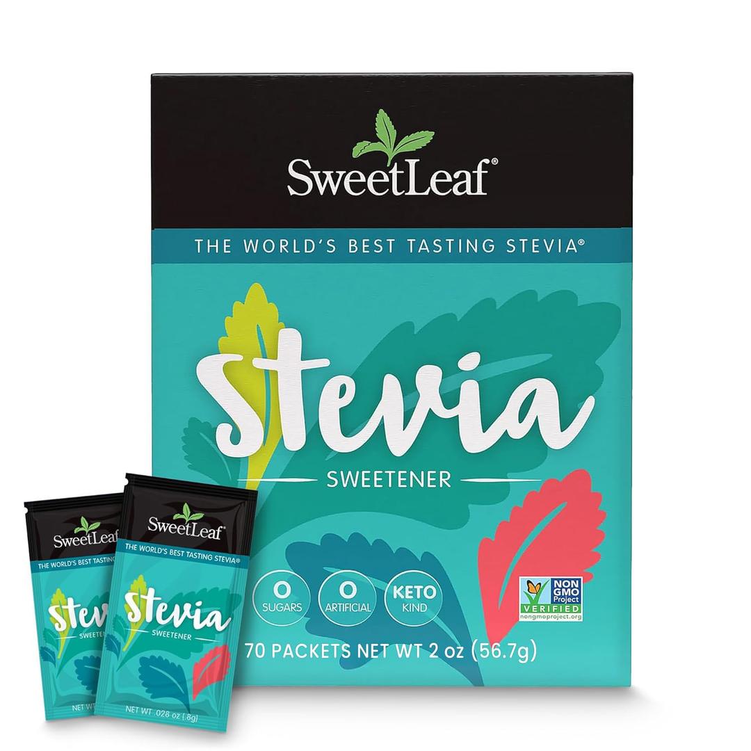 SweetLeaf Organic Stevia Sweetener, Zero Calories, 70 Pieces (Pack Of 6) BBD 05/03/28