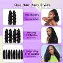 Feather Crochet Human Hair 20 Inch Deep wave Human Crochet Hair for Black Women, Miracle Knots Crochet Human Hair Extensions, Pre-Separated 50g, Reusable – #1B Natural Black