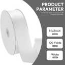 5 x 1-1/2" x 100 Yards Satin Ribbon - Wide Silk White Ribbon with Spool - Ideal for Gift Wrapping, Floral Bouquets, Crafts, Wedding Party Decorations, Christmas and Sewing Projects