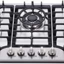 30 Inch Gas Cooktop DT57043 Built-in Stainless Steel 5 Burners Gas Stovetop LPG/NG Convertible Dual Fuel Gas Hob, 30 inches x 19.7 inches