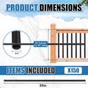 Yaocom 150 Pack 26" Aluminum Deck Balusters 3/4" Black Metal Railing, Hollow Round Outdoor Porch Spindles Indoor Stair Railing for Wood and Composite Deck