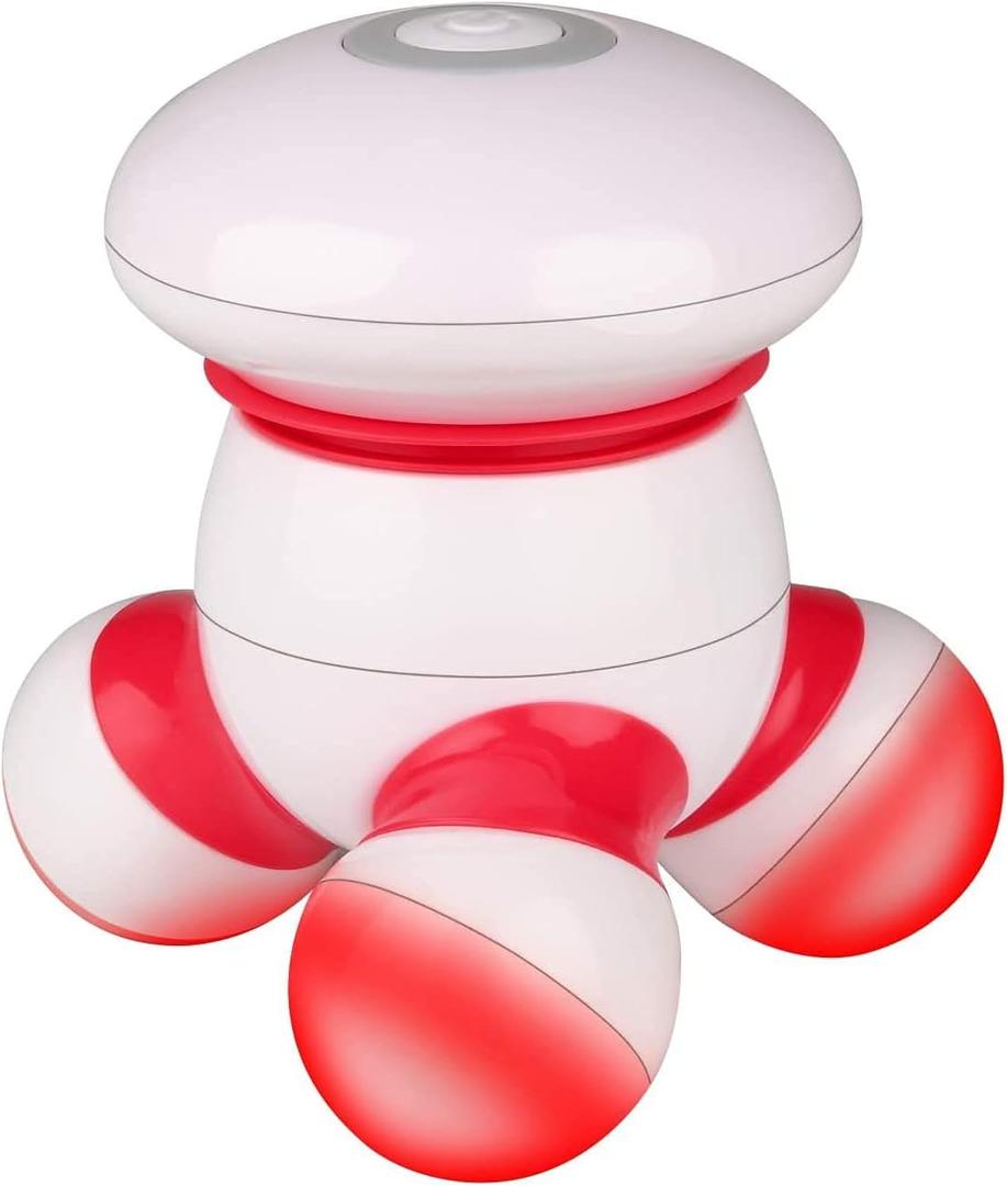 cotsoco Handheld Massager Mini Portable Vibrating Body Massager with LED Light for Hand Head Neck Back Legs Arms Pain Release, Battery Operated, Easy Hand Grip